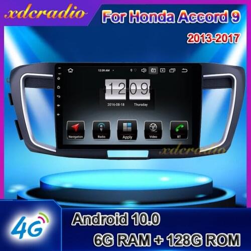Xdcradio 10.1" Android 10 For Honda Accord 9 Car Radio Auto DVD Multimedia Video Player GPS Navigation Carplay 6+128G Stereo 4G