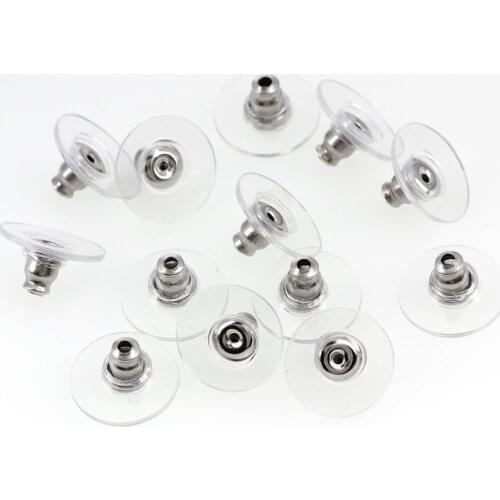 30PC Sliver Color Rubber Earring Backs Stoppers Stud Earring Stopper Back Plugs DIY Jewelry Findings Accessories Making