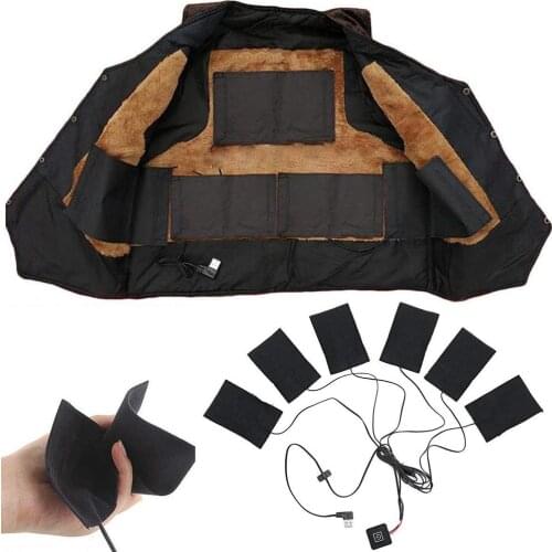 1 Set USB Electric Heated Jacket Heating Pad Outdoor Themal Warm Winter Heating Vest Pads For DIY Heated Clothing