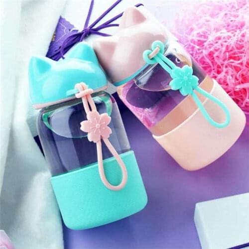 1 Pcs of Fox Ears' Style Glass Water Bottle 200-300 ML