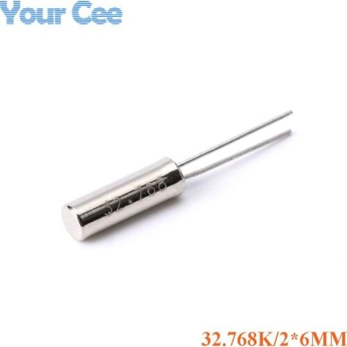 10pcs 32.768KHz 32.768 KHZ 32.768K Frequency Resonator Oscillator Quartz Crystal Cylender 2*6mm