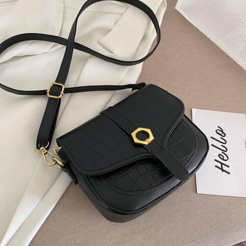 2021 Women Alligator Pattern Soft Leather Retro Women Designer Handbag Shoulder Bag Pure Color Small Crossbody Bags