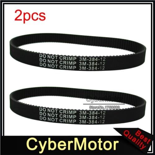 2pcs 3M-384-12 Transfer Drive Belt For Electric E-Bike Scooter Pulse Charger City Skull