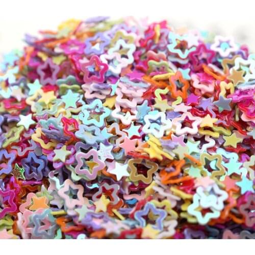 4mm five-Star Shape PVC loose Sequins Glitter Paillettes for Nail Art manicure/sewing/wedding decoration confetti Accessories