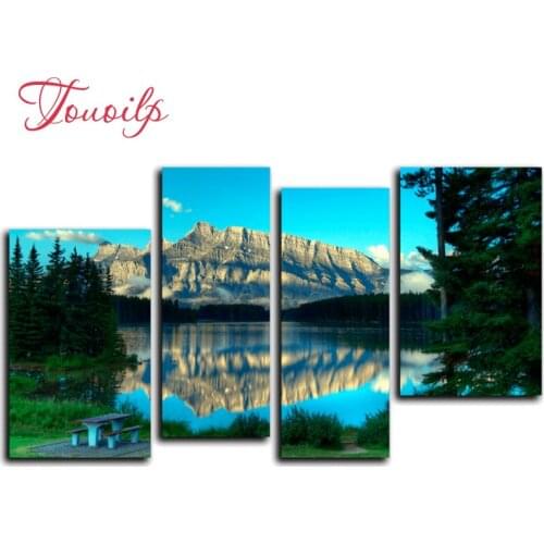 4pcs,Full,square&round Diamond Embroidery,forest scenery Diamond Painting,Cross Stitch,3D,Diamond Mosaic,diamond pattern,Crafts
