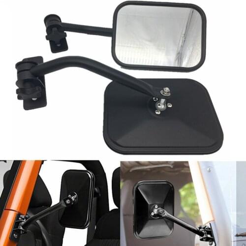 4x4 Safari Mirrors For Jeep Wrangler Pair Rectangular Mirrors fit for 1997- 2017 Jeep Wrangler CJ Mirrors For Jeep Accessories