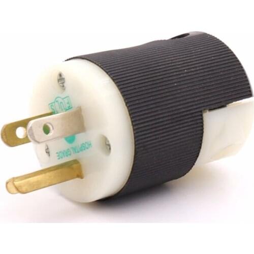 5 Pieces US Male Brass AC Power Plug Hospital Grade HIFI