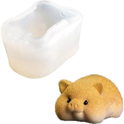 Aouke Small Golden Pig Cake Baking Silica Gel Mold Handmade DIY Simple Cleaning Convenient Soap Ice Cream animal Silica gel Mold