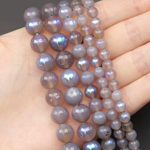 MINHIN Glitter Moonstone Round Loose Beads For Jewelry Making AAA Natural Stone Beads 6 8 10mm Smooth Beads DIY Bracelet