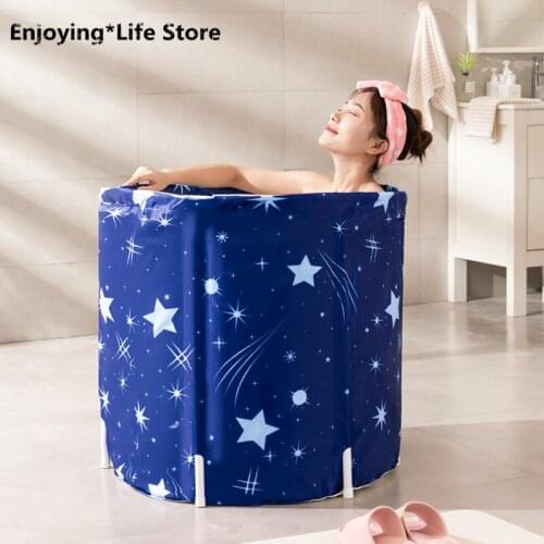 Household Adult Bathtub Bath Bucket Full Body Folding Thick Bath Bucket Bathtub Steaming Dual-use Folding Travel Bathtub