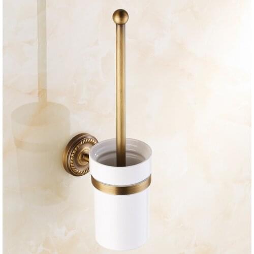Gold Brass Toilet Cleaning Holders Antique Bronze Toilet Brush Holder Wall Mounted Bathroom Accessories Products