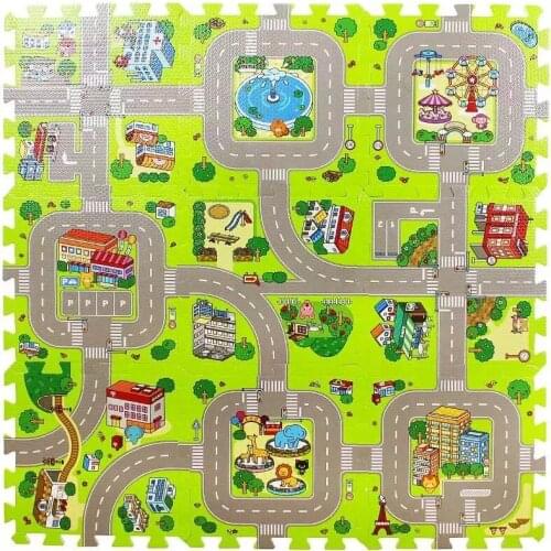 Baby Play Mat Crawling Puzzle Mat Kids Rug Developing Gym Racing Car Game Mat EVA Foam Floor Tiles For Exercise Pad Carpet Gifts