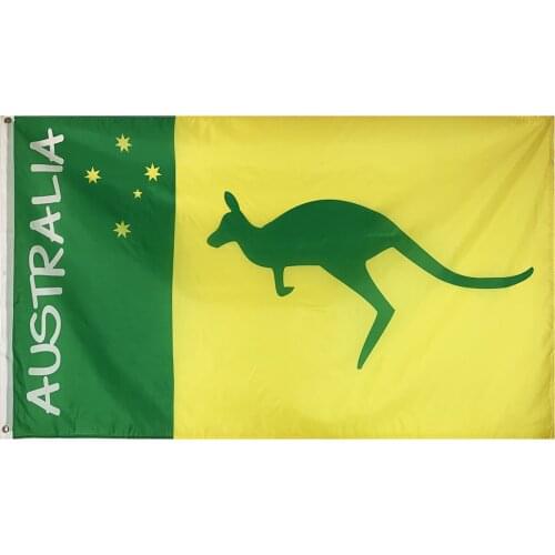 Flagnshow 90x150cm 3x5ft Australia Flags and Banners Australian National Symbol Boxing Kangaroo Flag for Rooms Decoration