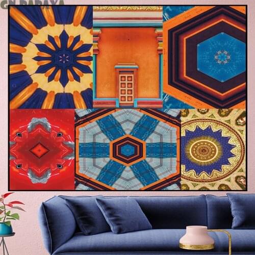 Personality stitching mandala tapest Deconstruct Wall Hanging art wall towel personality hippies Home Decor bohemian Beach Mat