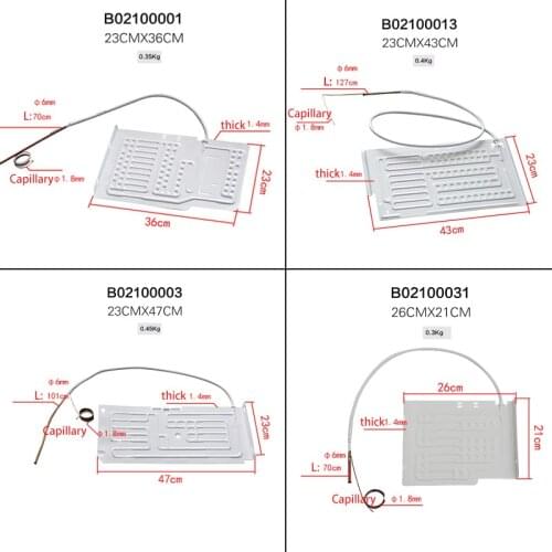 Refrigerator evaporator flat plate evaporator freezer cooling plate fridge evaporator fridge evaporator with capillary aluminum