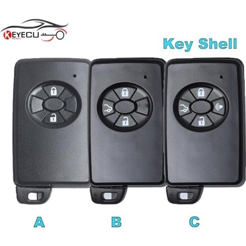 KEYECU 2/3/4 Button Remote Car Key Shell Case FobWith Uncut Blade for Toyota Replacement Smart Card