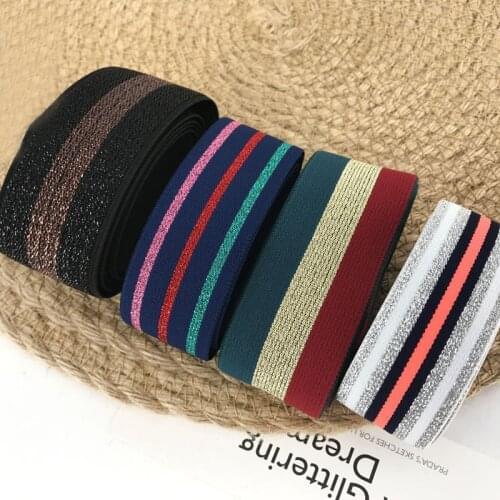 5 meters Stripe Tape Elastic Lace Trim Ribbon 3 colors Stretch Elastic Band Lace Ribbon braid Webbing DIY Sewing Underwear