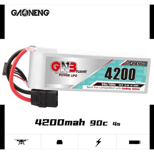 Gaoneng GNB 4200mAh 4S 14.8V 90C/180C Lipo Battery XT60 XT90 EC5 Plug for UAV RC Car RC Boat RC Helicopter Airplane RC Parts
