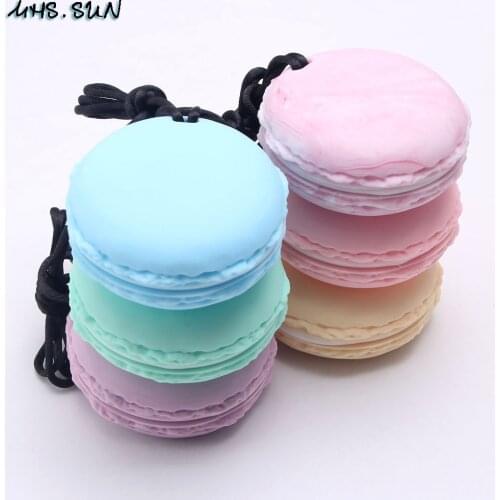 MHS.SUN 1pc/lot candy color silicone necklace cake dessert shape teether pendant with rope for teething baby holder toy jewelry