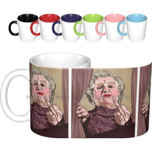 Mrs Doubtfire Middle Finger-Illustration-Robin Williams-Film Ceramic Mugs Coffee Cups Milk Tea Mug Robin Williams Mrs Doubtfire
