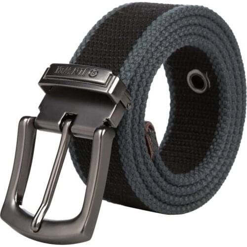 Men Alloy pin buckle canvas belt high quality canvas belt outdoor casual weaving Men and Women belt 110-150 cm