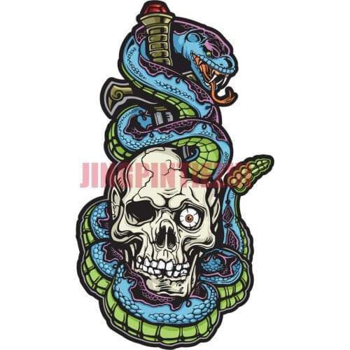 Car Stickers Vinyl Motorcycle Decal Decoration Laptop Snake Dagger In Skull Biker Helmet Personality Car Stickers