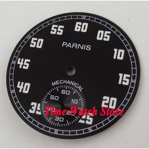 Parnis 38.9mm Black dial Fit for mechanical ETA 6498 Movement watch dial D99