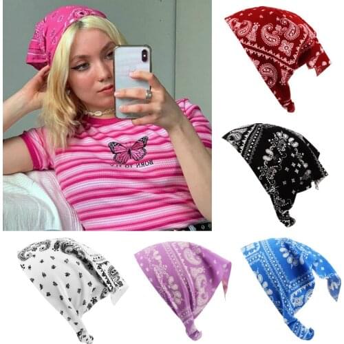 Women Bandana Print Color Hair Band Bohemia Elastic Headband Headwear Head Wrap Paisley Hair Scarf Girls Gift Hair Accessories