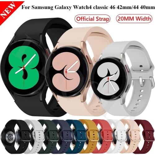 20MM Silicone Original Strap Watchband For Samsung Galaxy Watch4 Classic 42 46mm/Galaxy Watch 4 40 44mm Smart Wristband Bracelet