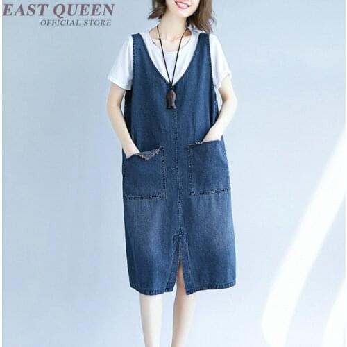 Pinafore dress women denim sundress jean dresses women 2019 new arrivals streetwear sleeveless woman winter dress 2019 DD1224