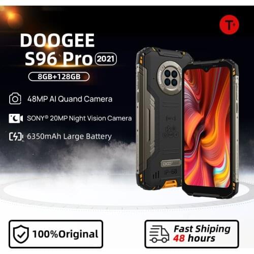DOOGEE S96 Pro Rugged Phone Smartphone 48MP Round Quad Camera 20MP Night Vision Camera Helio G90 Octa Core 8GB+128GB 6350mAh NFC