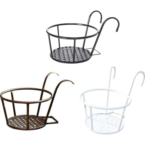Balcony Flower Rack European Style Iron Flowerpot Railings Flower Pot Holder Home Hanging Window Green Planter Basin stunning