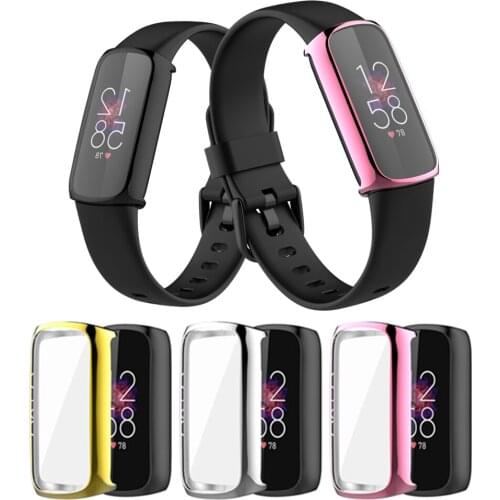 TPU Case For Fitbit Luxe Smart Band Soft Full Screen Plating Case Cover For Fitbit Luxe Shell Bumper Protector Frame Accessories