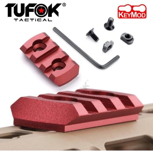 TuFok Keymod Picatinny Rail Adapter - Super Low Profile Keymod 3 Slots Rail Panel Ultra Thin Weaver Rail Mount For Hunting