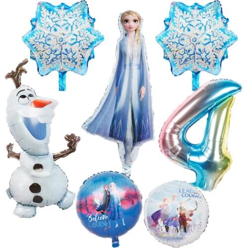 1pc new elsa olaf Disney Frozen princess foil balloons Baby shower girl snowman birthday party decorations kids toys air globos