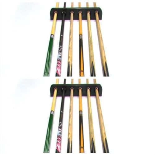 High Quality 1 Pair Plastic Billiards Pool Snooker Cue Stick Rack Holder 6 Holes Billiard Accessories Cue Rack