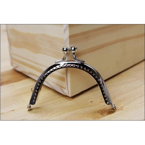 YY 8.5cm Silver semicircle Coins Purse Frames Metal Kiss Clasp Bags Making Supplies DIY 15pcs/lot
