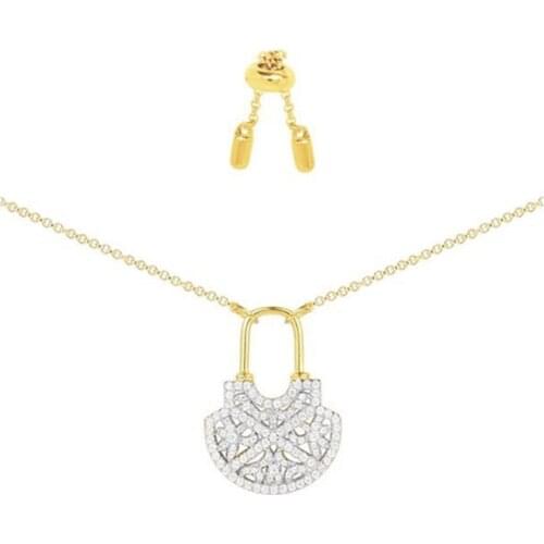 SLJELY Brand Jewelry Heart Lock Necklace 925 Sterling Silver 3A Cubic Zirconia Women Cute Fine Pendant Wedding Bride Choker