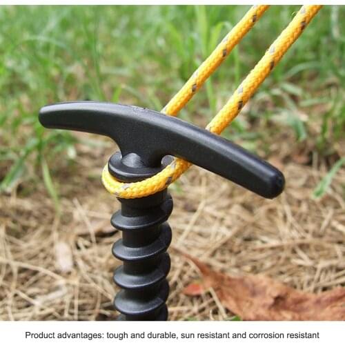 10pcs Outdoor Camping Peg Ground Nails Screw Anchor Pegs Hiking Tent Fixed Stakes Travel Trip Beach Sand Pegs 14.5x7cm
