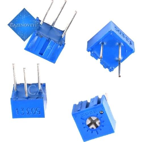 10pcs 3362P 101 201 501 102 202 502 103 203 503 104 204 504 105 Trimpo Trimmer Potentiometer 3362 500R 1K 2K 5K 10K 20K 50K 100K