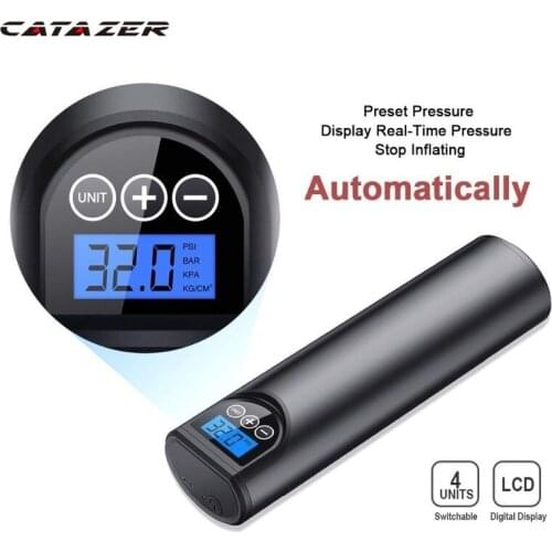 12V 150PSI Rechargeable Air Pump Tire Inflator Cordless Portable Compressor Digital Car Tyre Pump for Car Bicycle Tires Balls