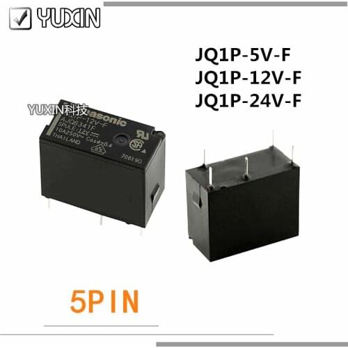 5PCS/LOT 100%Original&New Relay JQ1P-5V-F 5VDC JQ1P-12V-F 12VDC JQ1P-24V-F 24VDC JQ1P 12V F 5PIN 10A