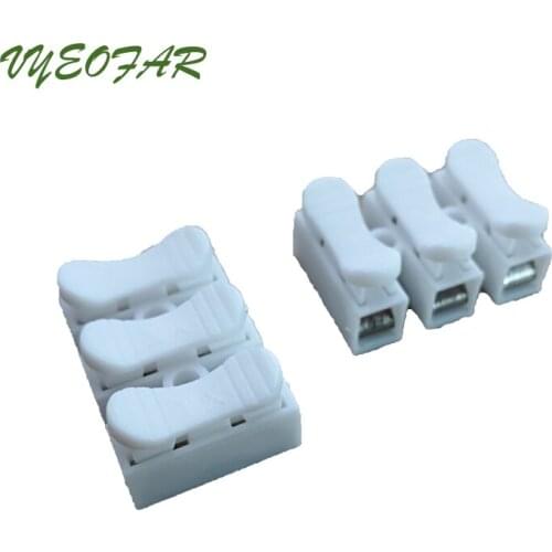 50 pcs 3 pin push quick cable connector terminal Wiring Terminal wire to Wire Connector Electric wiring terminal 10A 250A CH-3