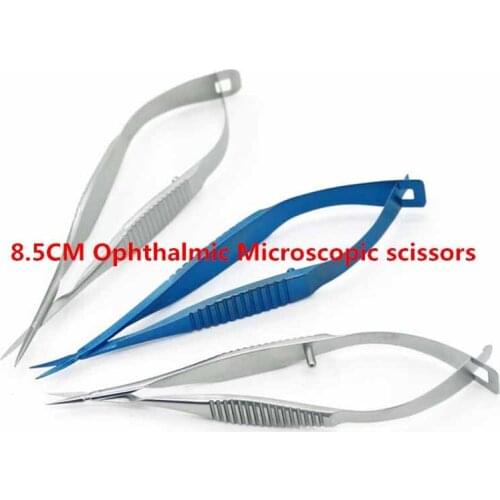 8.5CM Ophthalmic Microscopic animal experiment Vascular scissors Conjunctiva /Corneal / Iris/ Capsulotomy Vannas Scissors