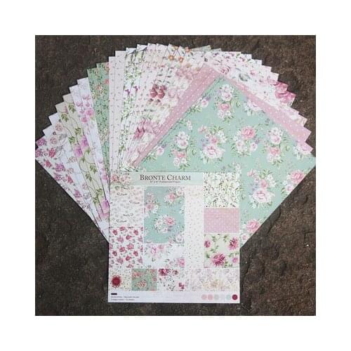 12sheets Bronte Charm Flowers scrapbook paper origami paper DIY Card Making Handmade Home deco gift Background arts and crafts