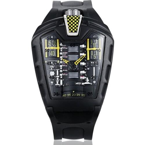 Relogio Masculino Cool Locomotive Mens Creative Watches Poison Sports Car Quartz Wrist Watch for Men Waterproof Geometric Shape