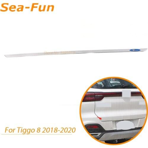 For Chery Tiggo 8 2018 2019 2020 Tailgate Boot Trunk Rear Door Strip Trim Sticker Decorative Frame Stainless Steel Accessories