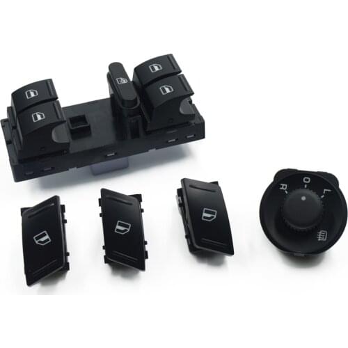 For SKODA Octavia MK2 II 1Z Master Electric Power Window Side Mirror Switch Button 5PCS/SET 1Z0 959 858B 1Z1959565A