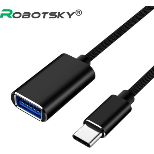 Type C USB 2.0 OTG Cable USB-C Male to USB2.0 Female Metal Converter Type-C Data Sync OTG Adapter Cable For Samsung Xiaomi Mi 8