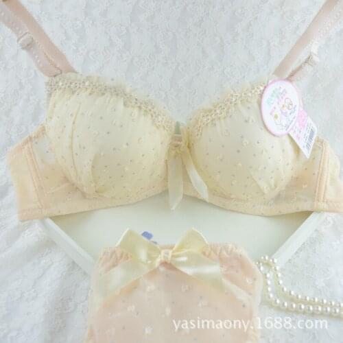 Pastoral cotton lace thin section through the teenage students gather free shipping bra set underwear
